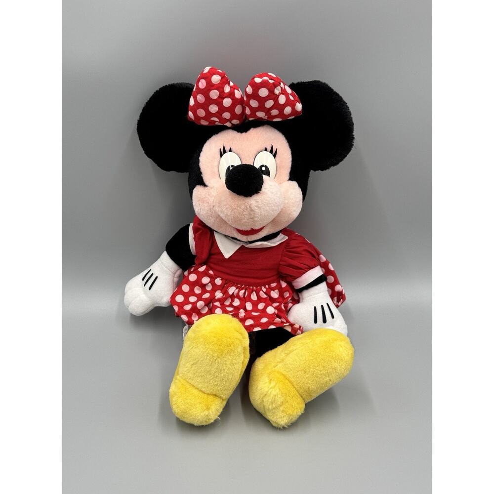 Vintage Disney Polka Dot Dress Minnie Mouse Plush 15” Stuffed‎ Doll READ DETAILS
